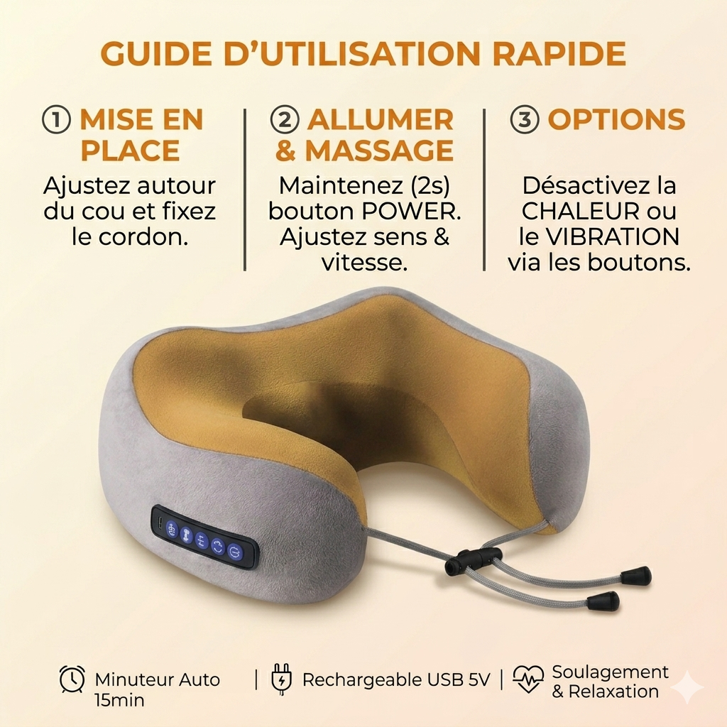 Draadloos Shiatsu Reiskussen – Anti-Nekpijn voor Auto & Vliegtuig